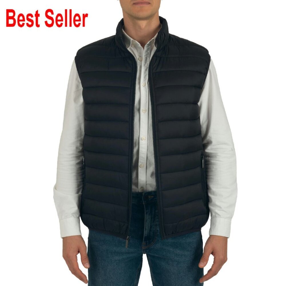 Men's Puffer Vest Down Alternative Water Resistant Packable Layer